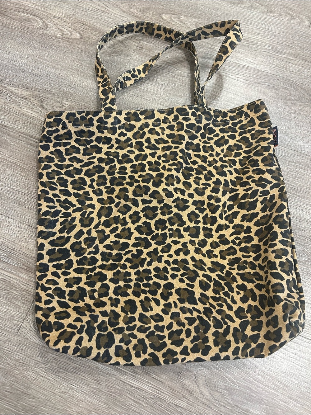 J. Crew Leopard Print Canvas Tote in Tan and Black